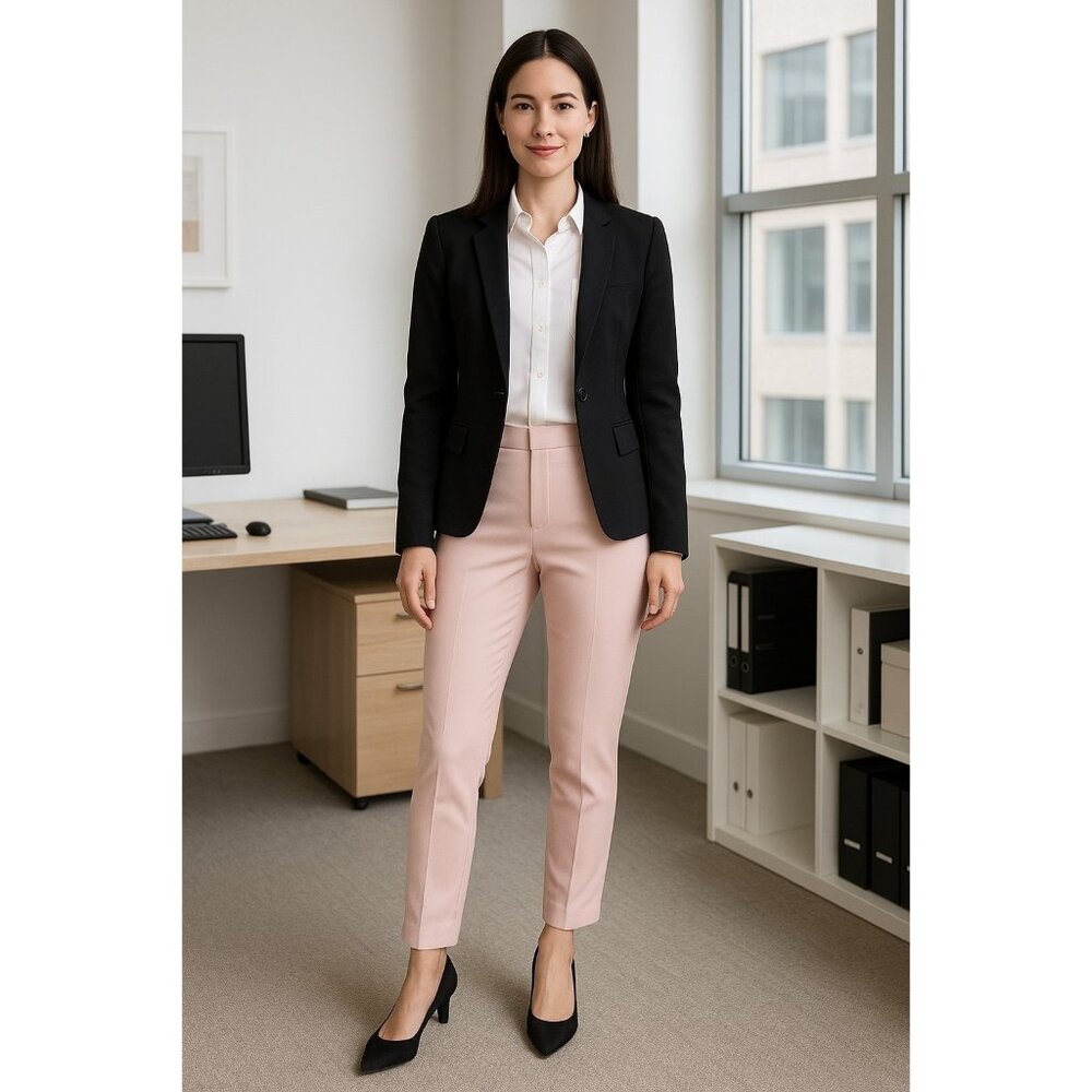White House Black Market Women's Slim Ankle Dress Pants Pink Petite Size 4P